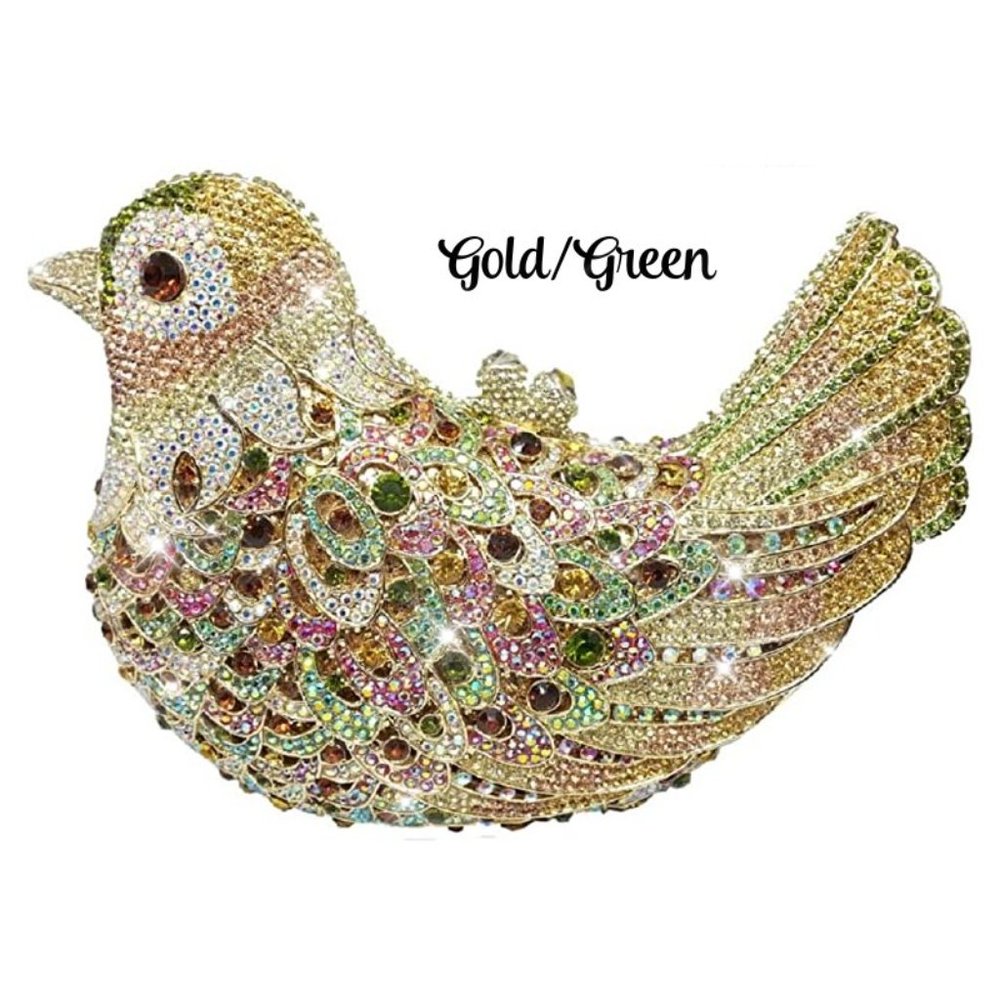 NWT Sparkling Bling Swarovski Crystal Rhinestone Bird Clutch Purse + FRE… - Picture 14 of 17